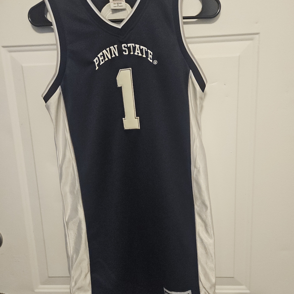 Vtg 90s Womens Penn State Basketball Jersey Navy & White #1